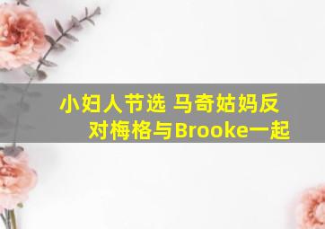 小妇人节选 马奇姑妈反对梅格与Brooke一起